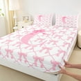 thumbnail image 3 of jejeloiu Girl Personalized Gifts Twin Sheet Sets,Pink Letter C Twin Fitted Sheet,Cute Cartoon Bowtie Flat Sheet For Princess,Lightweight Room Decoration,3-Piece, 3 of 7
