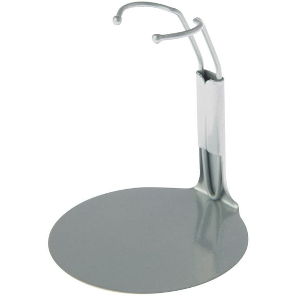 Plymor DSP-25S Silver Adjustable Action Figure Stand, fits 4.5, 5, and 5.5 inch Action Figures, Waist is 1" - 1.5" wide, 3" - 3.5" around, Pack of 2
