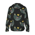 thumbnail image 3 of Uemuo Faces Of The Cat Pattern Women's Full Zip UPF 50+ Sun Protection Hoodie Jacket Long Sleeve Sun Shirt Hiking Outdoor Performance with Pockets-Small, 3 of 9