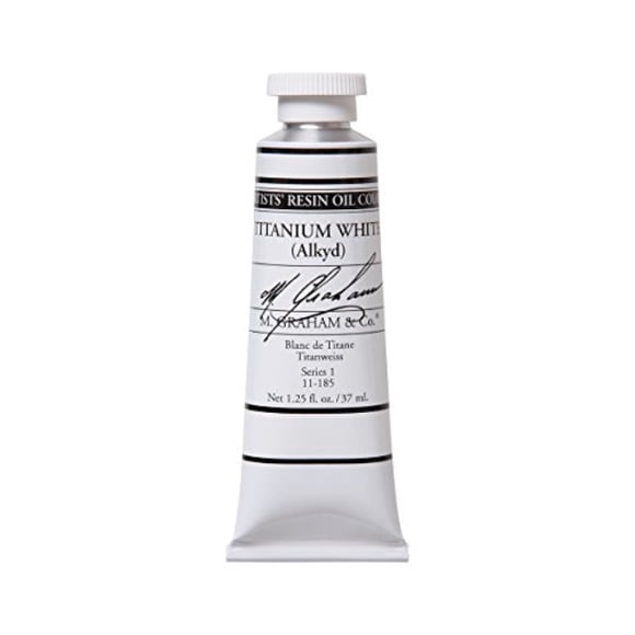 M. Graham Artist Oil Paint Titanium White Rapid Dry 1.25oz/37ml Tube