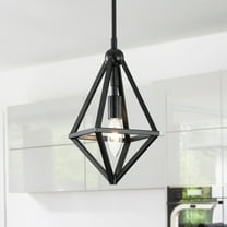 Tomo 8 in. 1-Light Indoor Matte Black Finish Pendant Light with Light Kit