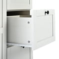 thumbnail image 4 of Îlot de Cuisine Style Ferme avec Rangement - Chariot Roulant Blanc de 54,5 Po, 4 of 8