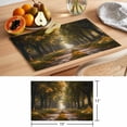 thumbnail image 6 of Brown Trees Placemats Set of 8 Forest Art Decor Spring Summer Nature Leaf Place Mats Indoor Wipeable Table Mats Washable Cloth Dining Table Placemats for Kitchen Holiday Party Home Decor 13x19 Inch, 6 of 9