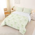 thumbnail image 3 of Erosebridal Green Bow Star Queen Comforter Set for Girls, Kawaii Bow-tie Bedding Comforter Set for Kids Teens, Reversible, 3-Piece, 3 of 6