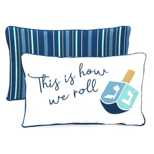 Reversible Outdoor Lumbar Throw Pillows, Set of 2