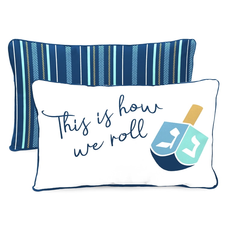 Reversible Outdoor Lumbar Throw Pillows, Set of 2 photo 1