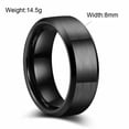 thumbnail image 6 of 8MM Black Brushed Tungsten Carbide Men Women's Fashion Engagement Ring Size 5-15, 6 of 6