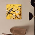 thumbnail image 4 of 14 Inch Wall Clock Battery Operated Square Clock Decorative for Office, Kitchen, Outdoor, Living Room，Birds and Flowers on A Yellow Background Design, 4 of 4