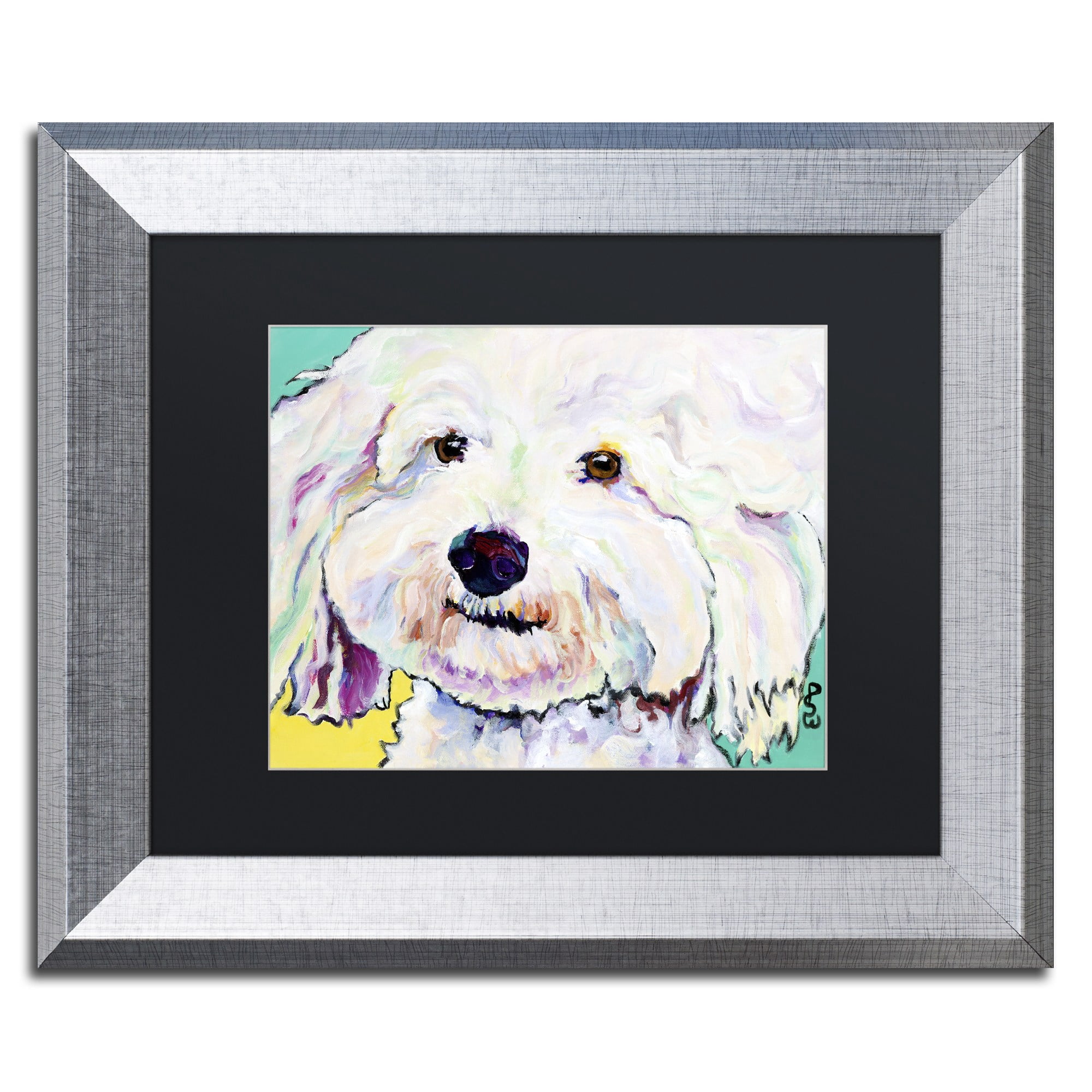 Trademark Fine Art "Buttons" Canvas Art by Pat Saunders-White Black Matte, Silver Frame