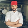 thumbnail image 3 of Miangastore Fashion Chefs Hat Kitchen Catering Skull Ribbon Turban (Red), 3 of 8