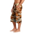thumbnail image 5 of Mens Swim Trunks Men's Casual Hawaiian Print Drawstring Cropped Capri Pants Summer Swim Trunks Beach Shorts with Elastic Waist Resort Style for Vacation Pool Luau Earthy Yellow M, 5 of 9