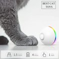 thumbnail image 3 of Juguete interactivo para gatos con luces LED, juguetes para gatos de cuarta generación para gatitos y cachorros, rotación automática de 360 ​​grados (blanco) JM, 3 of 5