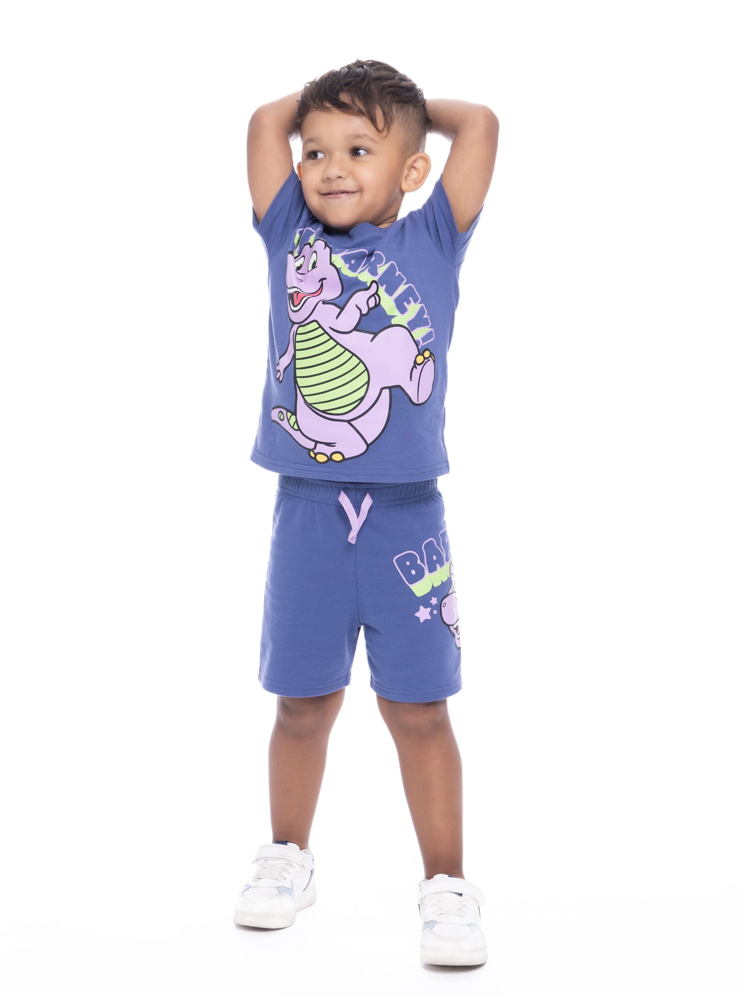 Barney Toddler Graphic Tee and Shorts Set, Cotton Blend, Sizes 12M
