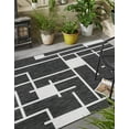 thumbnail image 3 of Unique Loom Outdoor Modern Collection Area Rug - Checker (7' 1" x 10' Rectangle Black and White), 3 of 8