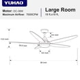 thumbnail image 6 of Wellspeed 56 in. 5-Blade Modern Indoor Integrated LED Light Kit White Ceiling Fan with Remote Control, 6 of 15