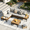 Beige Grey, variant on ELPOSUN Patio L Shaped Conversation Sectional Sofa Set with Coffee Table, 7 Pieces Patio Furniture Seating Group with Side Table for Backyard Garden, Beige Grey