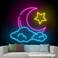 thumbnail image 4 of Handmadetneonsign Moon And Stars Neon Sign, Star Wall Art Decor, Moon Neon Sign, Bedroom Wall Decor 65009, 4 of 5