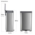 thumbnail image 2 of Home Zone Living 18.5 gal Tall Kitchen Garbage Can, Stainless Steel, 2 of 16