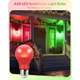 thumbnail image 2 of Ampoules Rouge Vert Halloween, Ampoule LED A19 Équivalent 60W, Base Moyenne E26, 9W, Ampoules Rouges pour Chambre, Décoration Halloween, Porche, Jardin, Non-dimmable, Certifié ETL, Lot de 4, 2 of 4