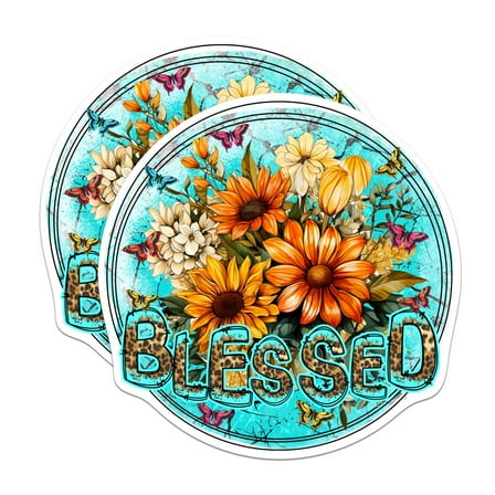 (2 Pack) Blessed Flowers and Butterflies Magnets - Positive Inspiring Motivating - 5" On Longest Side - Premium Magnet - for Cars, Refrigerators, Toolboxes, Lockers - Made in USA - MAG0446
