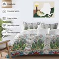 thumbnail image 3 of Cal King 4 Piece Bedding Set Butterfly Spring Colorful Flower Soft Breathable Duvet Cover and Pillowcase,Abstract Floral Green Leaves Duvet Cover Set Bed Sheets for Bedroom Dormitory Guest Room, 3 of 9