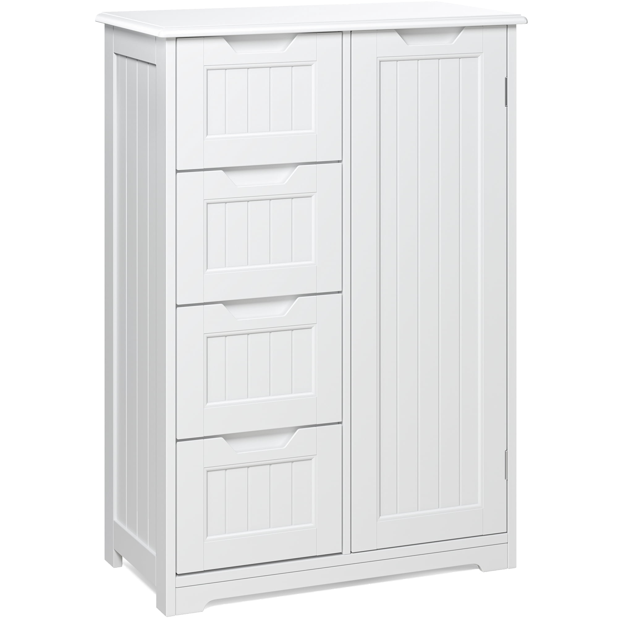 Kitchen Pantry Cabinet, 34" Small Food Pantry Storage Cabinet with Cutout Handles, White
