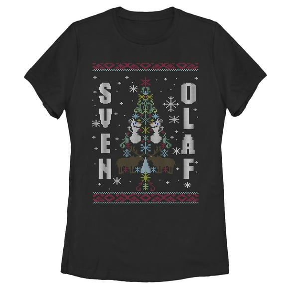 T-Shirt Femme Frozen Laid Christmas Besties - Black - Large