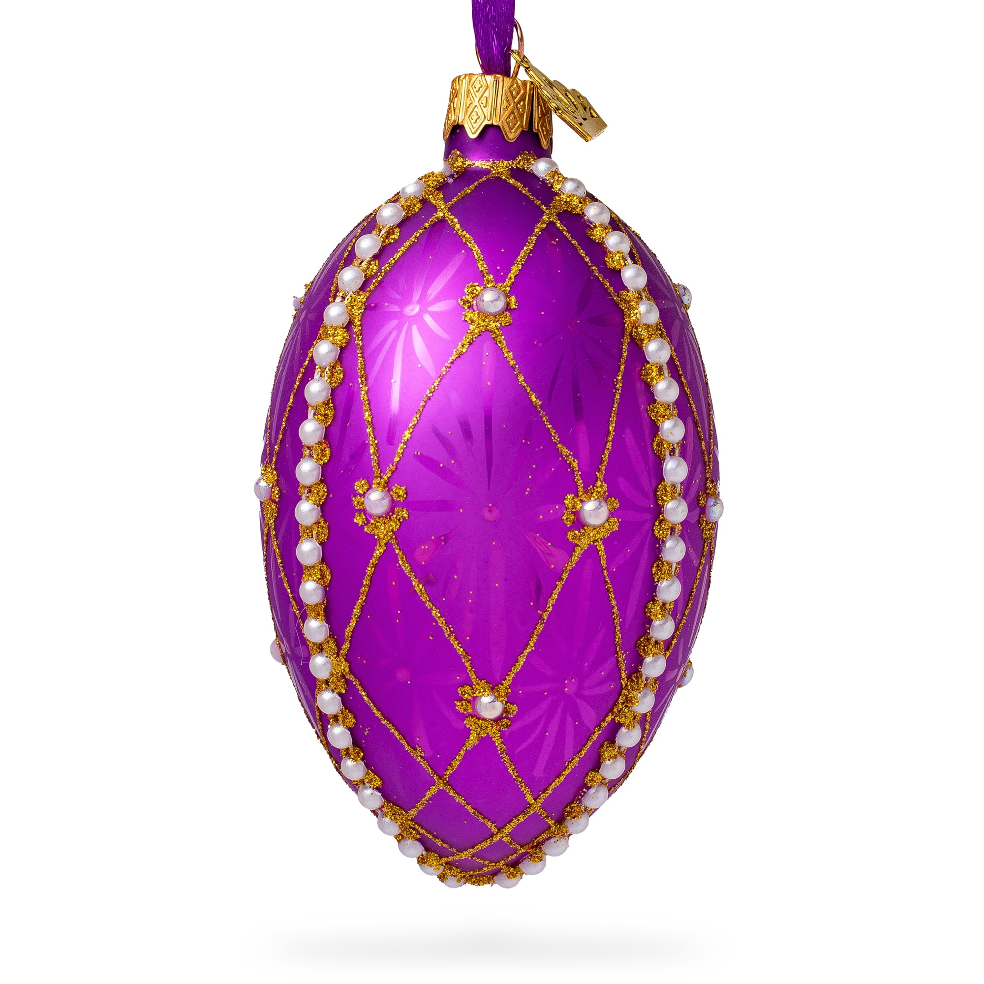 Purple & Gold leaf Texas Ornament