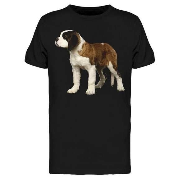 Adorable St. Bernard Standing T-Shirt Men -Image by Shutterstock, Male XX-Large