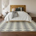 thumbnail image 6 of HomeRoots 650060 8 x 10 ft. Gray & Ivory Diamond Washable Machine Made Rectangle Area Rug with UV Protection, 6 of 9