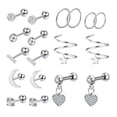 thumbnail image 1 of 1 Set Men Ear Studs Stainless Steel Ear Bone Studs Simple Earrings Ear Jewelries, 1 of 8