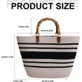 thumbnail image 6 of Straw Beach Bag, Straw Tote Bag for Women with Bamboo Handles Summer Vacation Woven Beach Bag Shoulder Handbag, 6 of 7