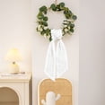 thumbnail image 7 of Wreath Sash for Front Door White Wave Cotton Wreath Satin Sash Garland Ribbon Accessories for Wreaths Yard Doorway Indoor Outdoor Bow Bridal Shower Home Decor,3.7 x 54 inch, 7 of 7