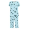 thumbnail image 4 of Jamicy Pyjama en Flanelle pour Femmes, Mode Décontractée, Ample, Imprimé, Col Rond, à Boutons, Ensemble de Pyjama Capri, Pyjama d'Halloween, 4 of 4
