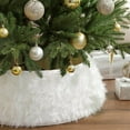 thumbnail image 2 of Christmas Tree Skirt And Base Cover Pure White PVC Plush Decoration 40X60X20cm Or 55X72X24cm American Style, 2 of 6