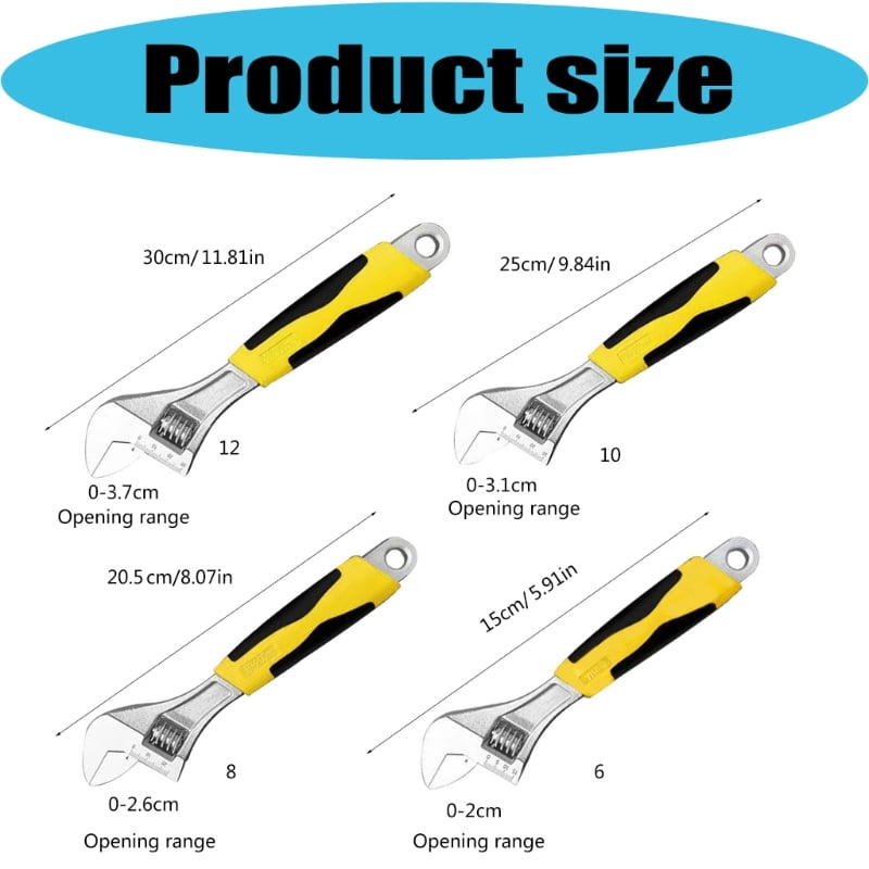 Professional Adjustable Wrenches With Clear Scale Marking For Precise Adjustments
