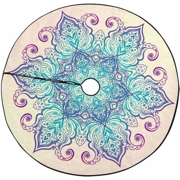 FMSHPON Mandala Xmas Christmas Tree Skirt Stand Mat for Holiday Party Decoration Indoor Outdoor 48 inches