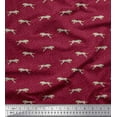 thumbnail image 1 of Soimoi Red Cotton Voile Fabric Leopard Animal Skin Printed Fabric 1 Yard 56 Inch Wide, 1 of 3