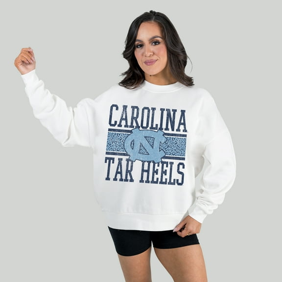 Women's Gameday Couture White North Carolina Tar Heels Fair Catch Pullover Sweatshirt