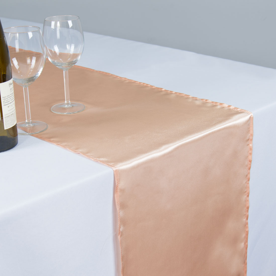 14 x 108 in. Satin Table Runner Peach