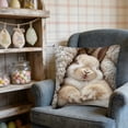 thumbnail image 6 of Rijanmt Easter Realistic Fluffy Bunny Comfort Pillow Case,Easter Throw Pillow Case With Flower Bunny And Eggs,Pillowcase Square Cushion Covers For Sofa Bed Couch,Spring Home Decor,17.71*17.71",A, 6 of 6