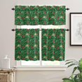 thumbnail image 2 of Christmas Green Kitchen Curtains and Valances Set, Rod Pocket Curtains Tier Farmhouse Window Curtains 36 Inch Length, Xmas Winter Pine Trees Snowflake Plants 3 Piece Kitchen Curtains Set, 2 of 6
