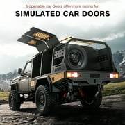 1/12 Scale RC Crawler, MN-82S LC79 RTR RC Truck 4x4 Off Road Vehicles 2.4GHz RC Rock Crawler Car with LED Lights, 7.4V 1200mAh Battery for Adults Hobby Toys (Silver)