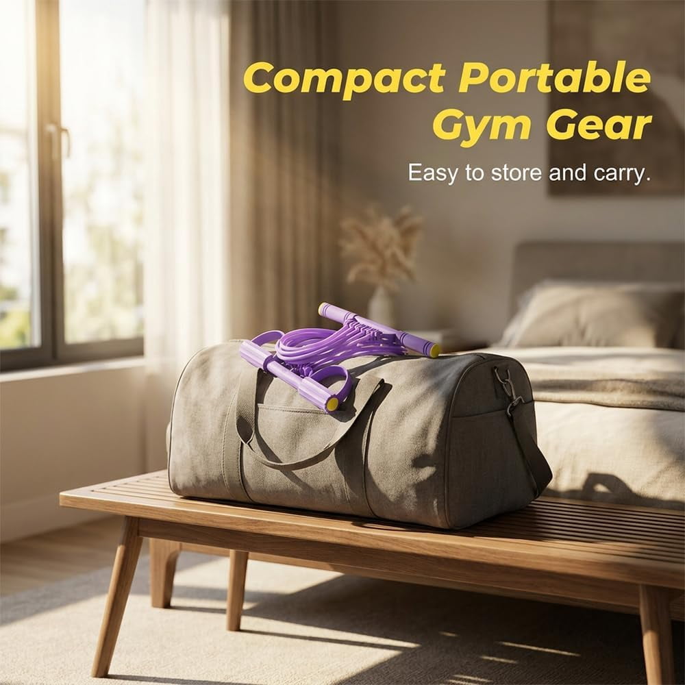 3 in 1 Multifunction Pedal Resistance Band,10-Tube Pedal Resistance Device,Adjustable Pedal Resistance Band with Handle,Natural Latex Sit-Up Trainer,Full-Body Shaping