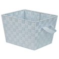 thumbnail image 1 of Home Basics PB49696 Medium Woven Strap Bin Metallic Blue, 1 of 1
