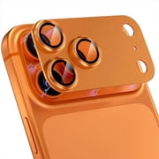 CD Metal Armor Camera Lens Protector for iPhone 17 Pro, Orange, Full Coverage HD Tempered Glass