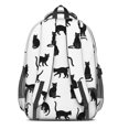 thumbnail image 3 of Black Cat Silhouette White Pattern Backpack for School, Cute School Bag with Adjustable Shoulder Straps and Padded Back, 16.9"x12.6"x5.9", 3 of 5
