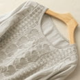 thumbnail image 3 of Breathable Linen T-Shirt for Women - Oversized Summer Tee with Embroidery (96字符), 3 of 8