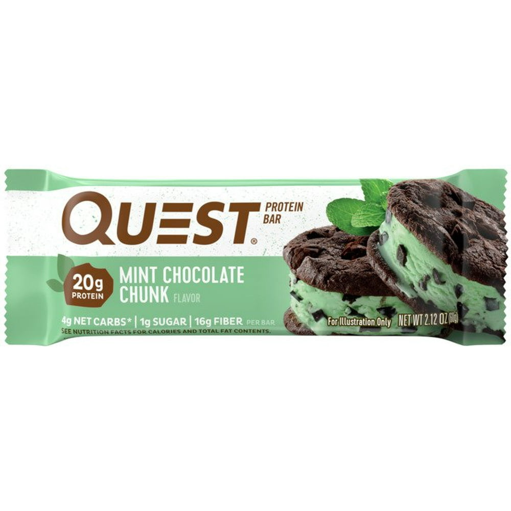 Quest Protein Bar Mint Chocolate Chunk 20g Protein 1 Ct Walmart