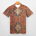 thumbnail image 3 of Oriental Medallion Floral Geometric Orange Men Zipper T-shirt Summer Casual Short Sleeve T-shirt Top, 3 of 7